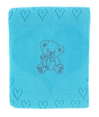 Плед "Мишка" бирюзовый